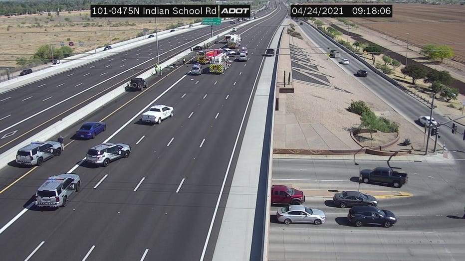 A crash on the Loop 101 near Indian School Road. 