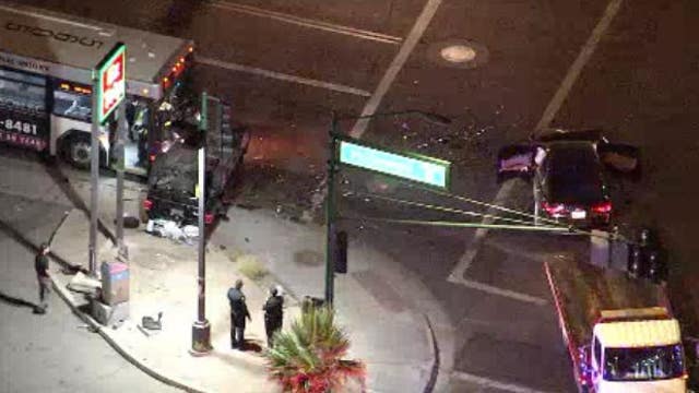 3 adults, baby critically injured in 3-car crash with Phoenix city bus