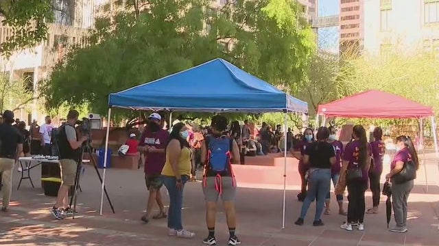 Protesters oppose proposed $43 million budget increase for the Phoenix Police Department