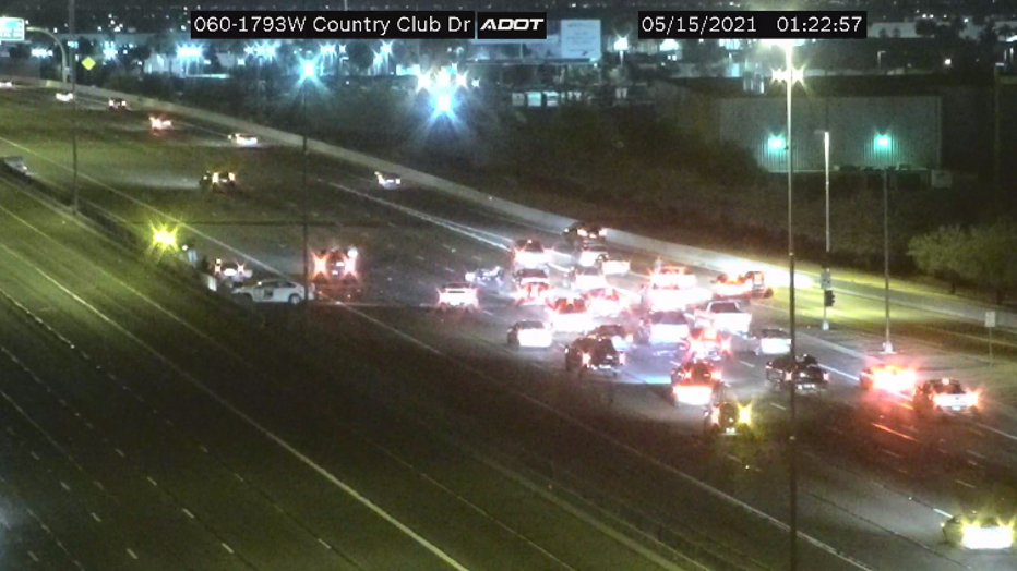 The scene of a deadly crash on the US 60 in Mesa