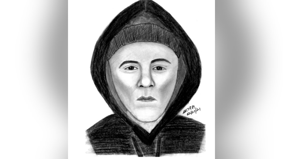 A sketch of a person who allegedly killed Joseph Siebold in February 2021.