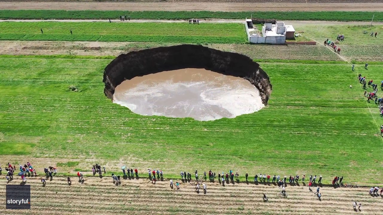 Giant sinkhole continues to grow in Mexico, threatening nearby