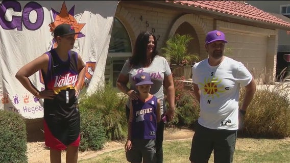 North Phoenix family show off their team spirit as Suns take on Denver Nuggets in Game 3 of playoff series