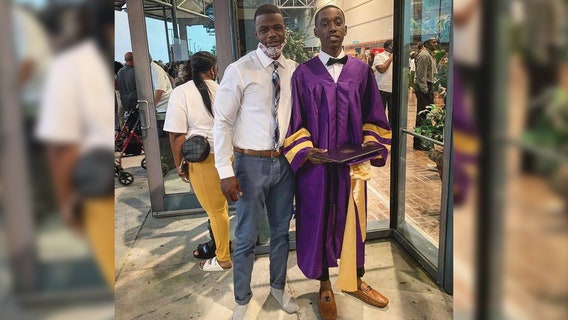 Teacher gives student his own shoes so he can walk in graduation