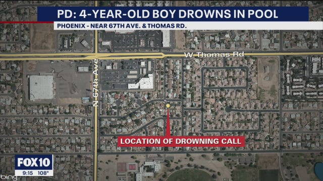 PD: 4-year-old boy dies after being found floating in Phoenix pool