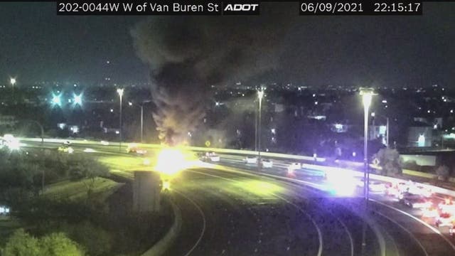 4 dead, 9 injured in fiery, multi-vehicle crash involving milk tanker on Loop 202