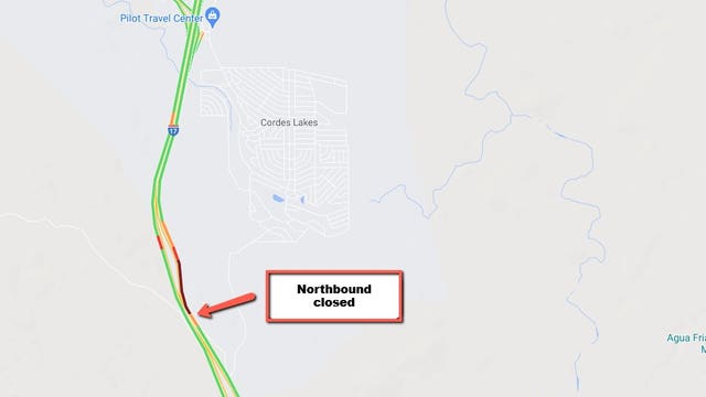 Interstate 17 partially closed at Bloody Basin due to motor home fire