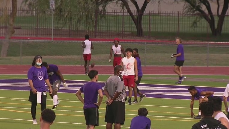 Cesar Chavez students play football