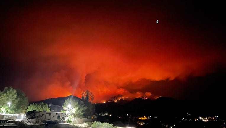 A view of the Telegraph Fire in Globe