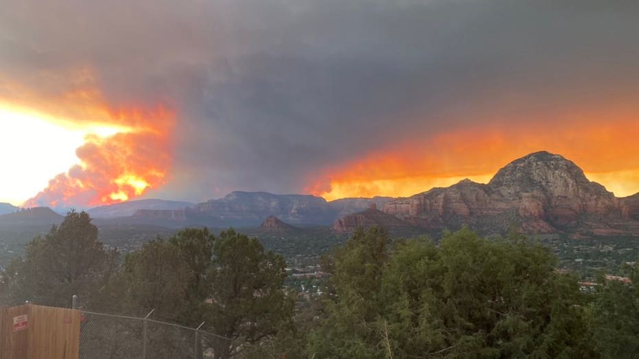 A view of the Rafael Fire near Sedona.