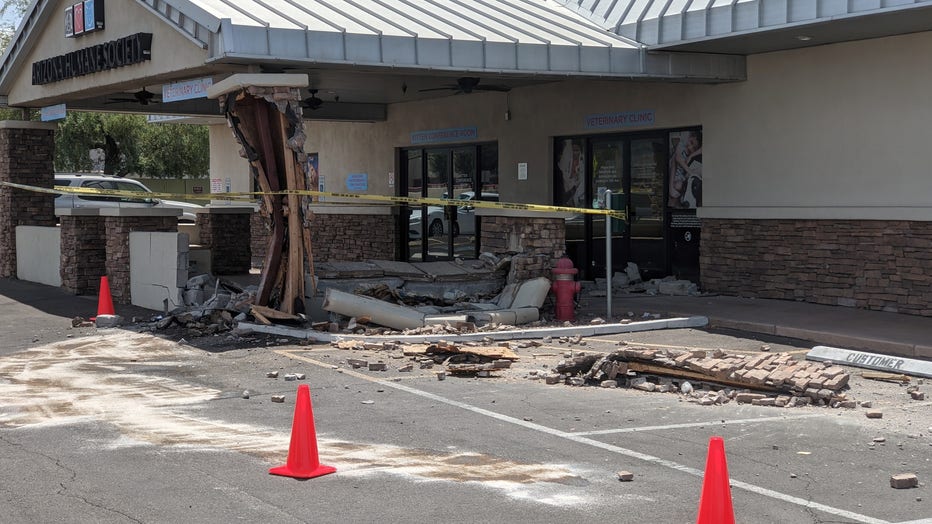 Damaged AHS building