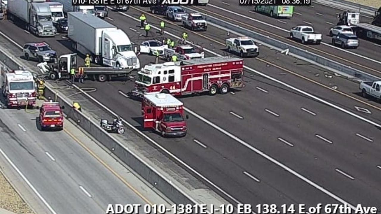 3 Injured After 6-vehicle Crash On I-10 Near 67th Avenue In Phoenix ...