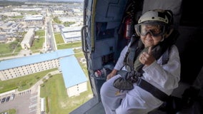 Florida Naval station flies widow in helicopter around her husband's namesake ship for her 100th birthday