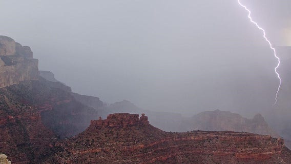 NPS: Multiple people struck by lightning during monsoon storm at Grand Canyon