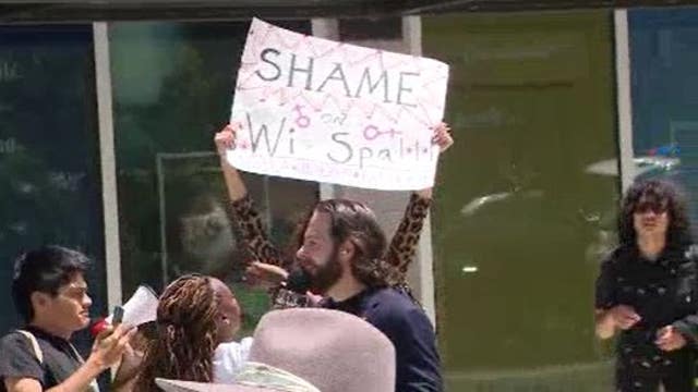 Protesters clash during demonstration outside Koreatown spa