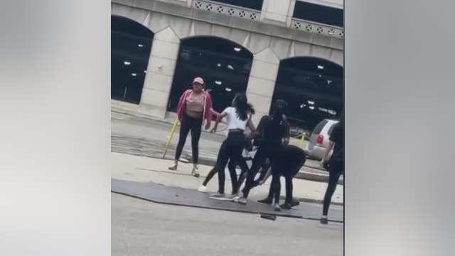 Brawl at Detroit Shake Shack caught on camera as up to 12 girls fight