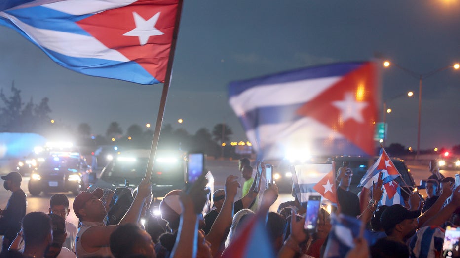 Rally In Miami Held In Support Of Cuban Protestors