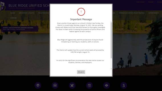 Blue Ridge Unified School District campuses remain closed due to unspecified threats