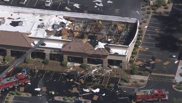 The aftermath of an explosion in Chandler.
