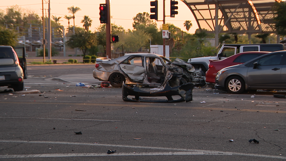 Multi-car crash at Central Avenue and Camelback Road on Aug. 22