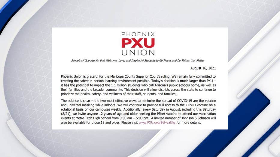 phoenix union statement