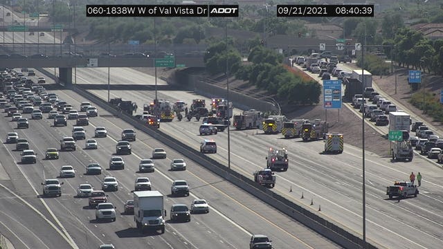 ADOT: Traffic lanes reopened along US 60 near Val Vista following crash