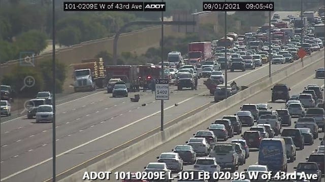 Three hospitalized after Loop 101 crash in North Phoenix
