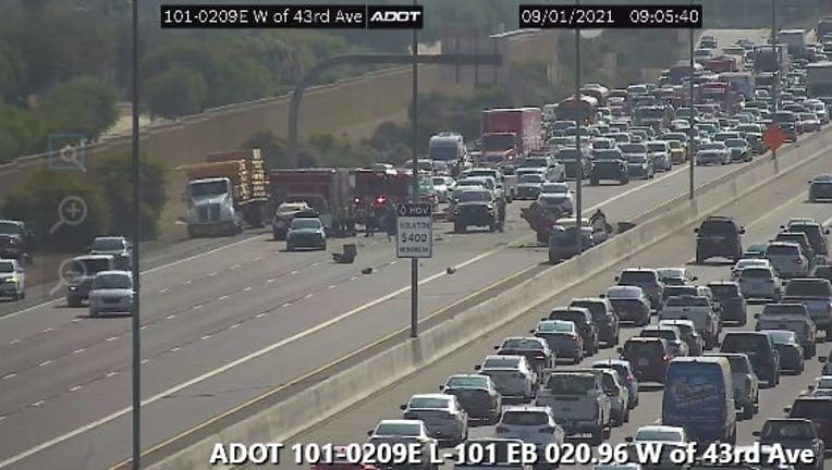 A crash on Loop 101 in North Phoenix