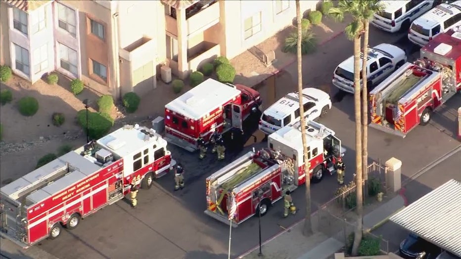 Aftermath of a fire at a Phoenix apartment complex