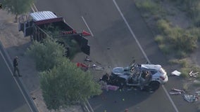 Worker killed, driver badly hurt in North Phoenix crash involving company truck