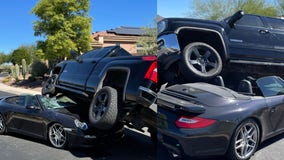 Anthem man unscathed after truck drives over convertible; no citations issued for crash