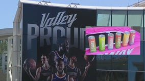 Skydivers land near Footprint Center on Oct. 30 to promote Suns, SWAY Energy partnership