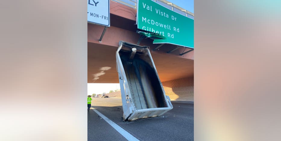 Loop 202 in Mesa reopens after large object gets wedged under overpass