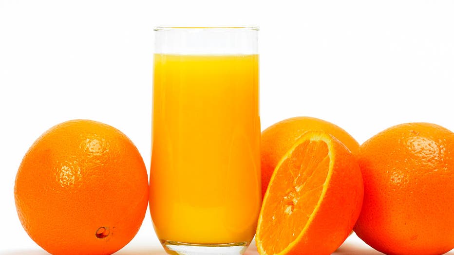 orange juice with toothpaste