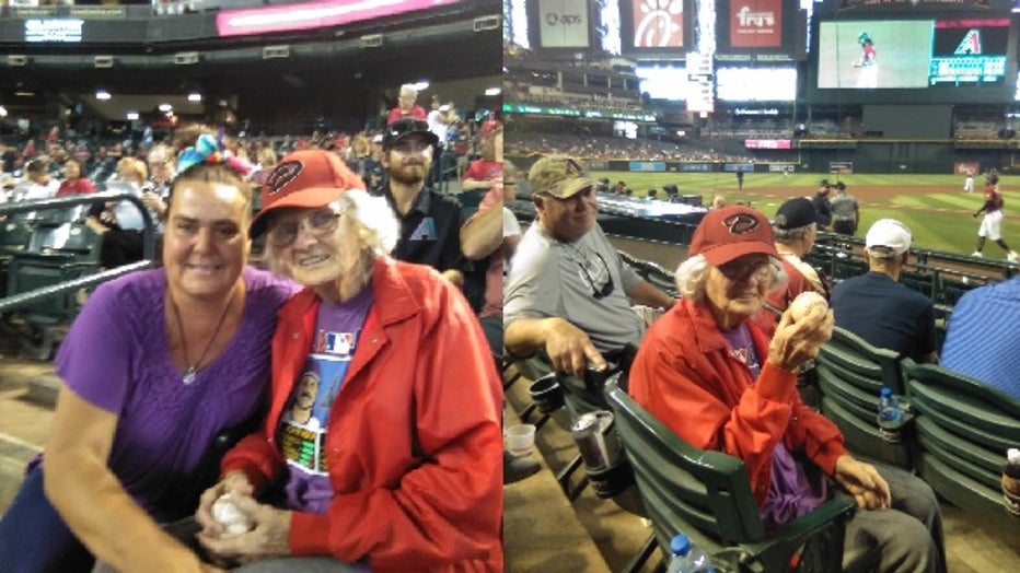 92-year-old longtime Arizona Diamondbacks fan attends her first game