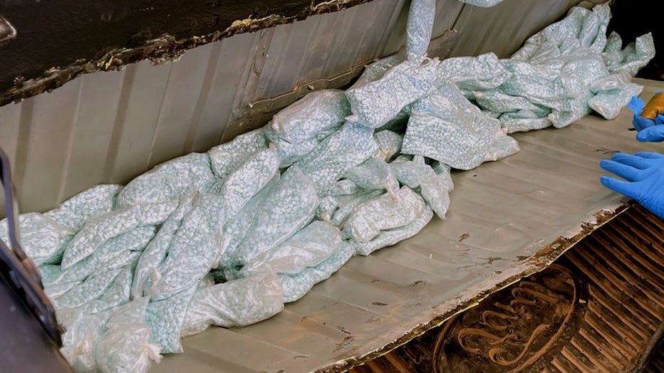 Multiple packages filled with fentanyl were found inside of a truck bed by Tucson Border Patrol.