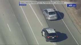 CHP pursuit of speeding driver in the San Fernando Valley