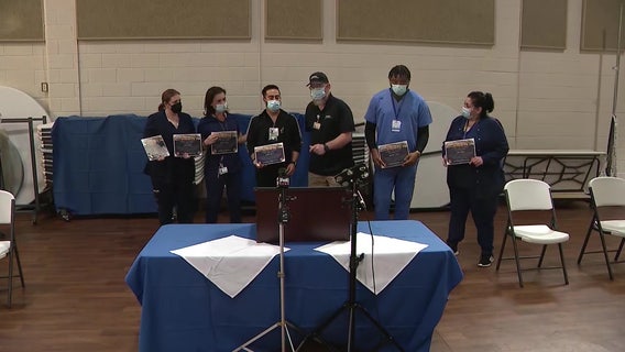 Quick-thinking employees honored by Glendale Fire Dept. for helping to save co-worker's life