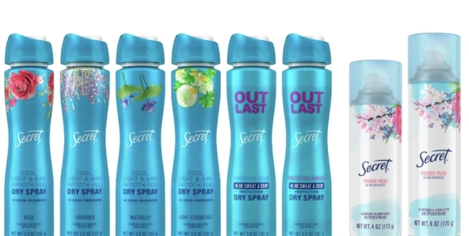 old spice secret deodorant sprays recalled due to cancer causing chemical