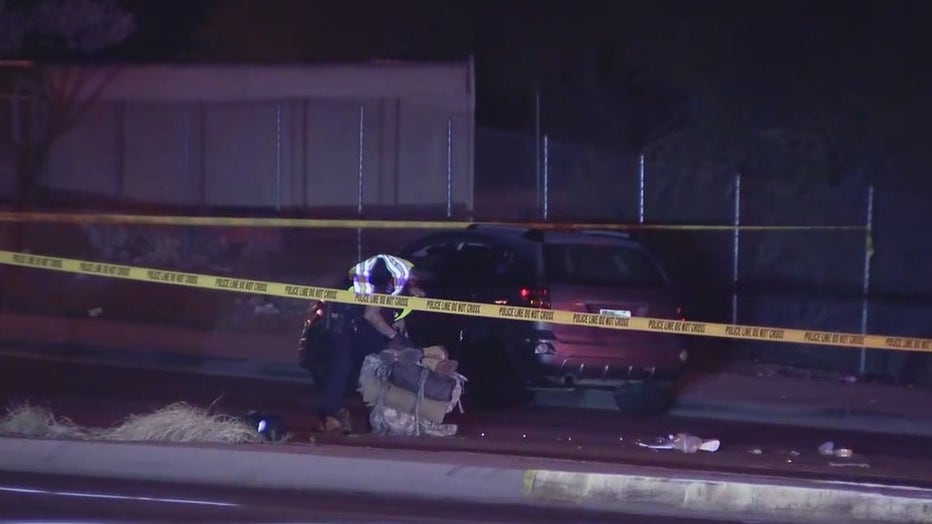 The scene of a pedestrian crash near 52nd Street and Broadway.