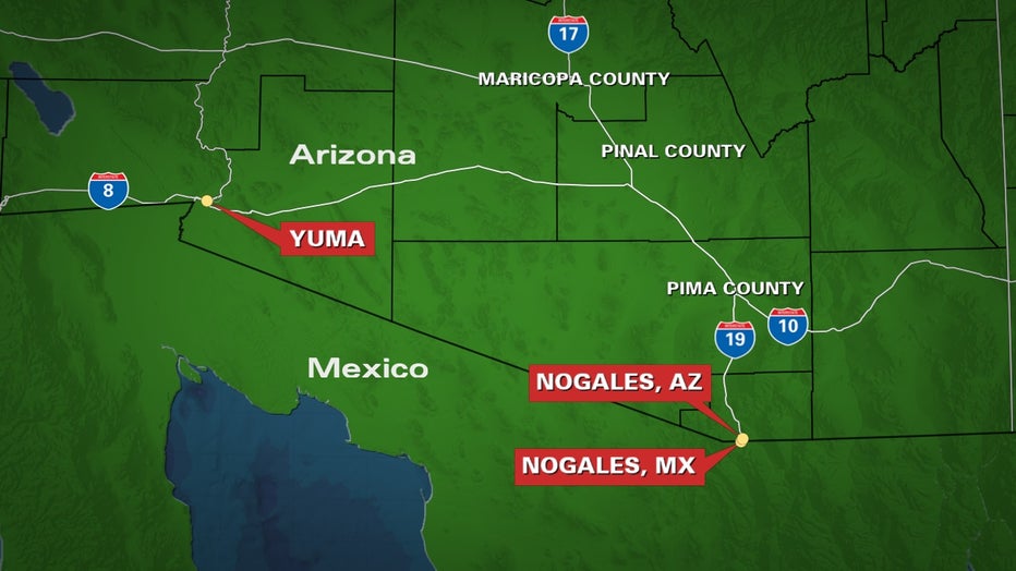 yuma and nogales map