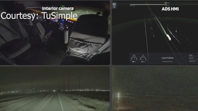 Self-driving semi truck TuSimple logs first no-human road test in Arizona