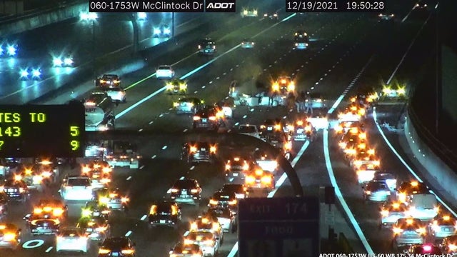 Tempe hit-and-run driver sends 2 kids, adult to hospital after fiery crash on US-60, DPS says