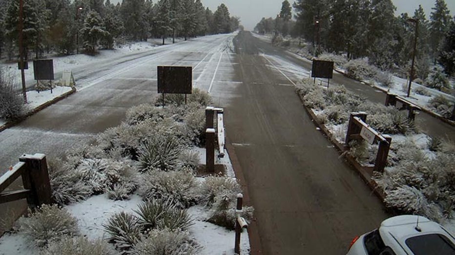 Snow at the Grand Canyon.