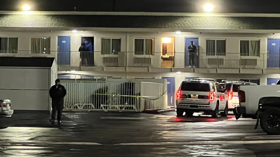 Man pulled from pool at motel.