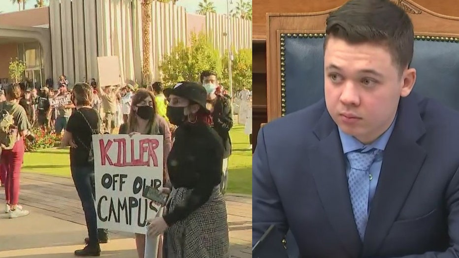 ASU students protest against Kyle Rittenhouse possibly attending the university