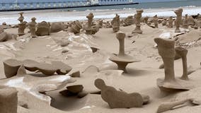 What's creating bizarre sand sculptures along Lake Michigan?