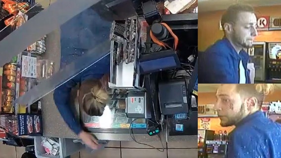 Circle K surveillance cam catches man reaching over counter, appearing to steal money from register