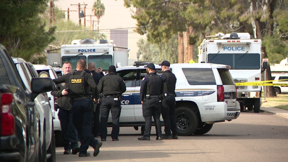 Scene of an officer involved shooting in Phoenix on Jan. 22, 2022
