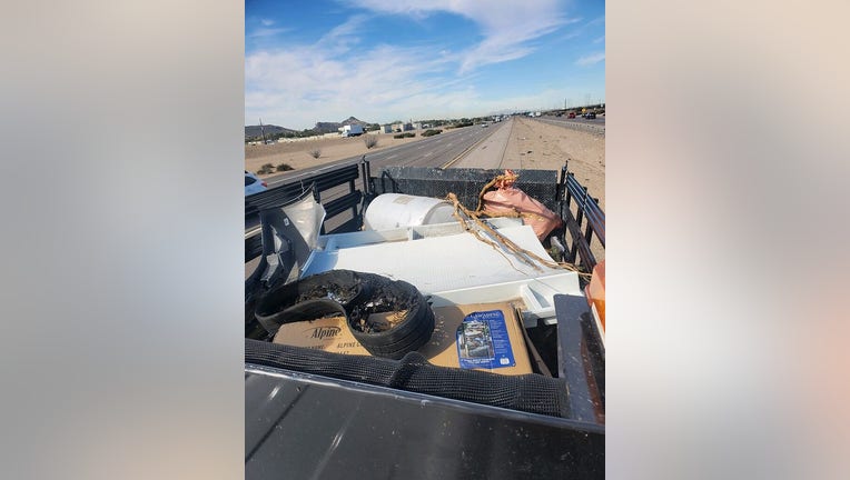 Debris collected off I-10. 